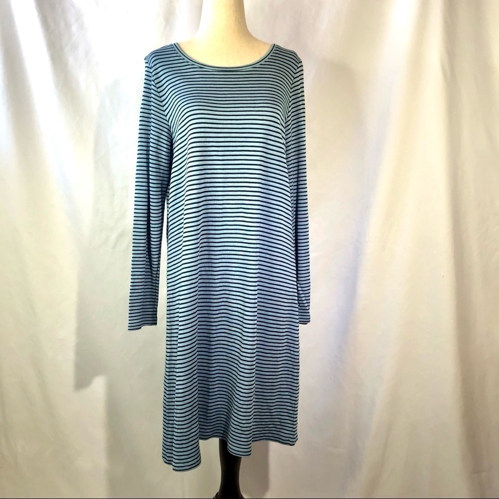 J. Jill long sleeve t shirt dress striped blue S